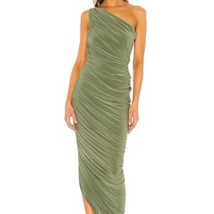 Norma Kamali Diana Gown Celadon Green XS
